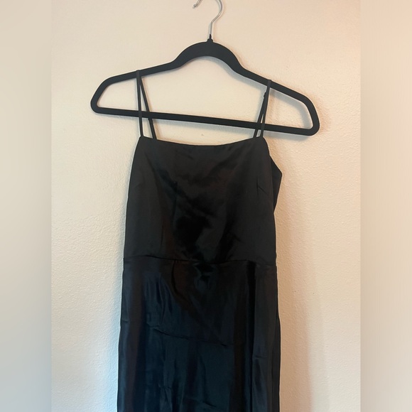 Quince 100% Washable Silk Square Neck Maxi Dress Size XS in Black - Picture 3 of 6